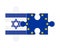 Puzzle of flags of Israel and European Union, vector