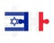 Puzzle of flags of Israel and France , vector