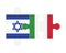 Puzzle of flags of Israel and Italy, vector