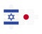 Puzzle of flags of Israel and Japan, vector