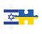 Puzzle of flags of Israel and Ukraine, vector