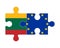 Puzzle of flags of Lithuania and European Union, vector