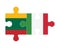 Puzzle of flags of Lithuania and Italy, vector