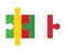 Puzzle of flags of Mali and Italy, vector