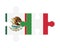Puzzle of flags of Mexico and Italy, vector