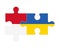 Puzzle of flags of Monaco and Ukraine, vector