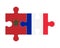 Puzzle of flags of Morocco and France , vector