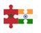 Puzzle of flags of Morocco and India, vector