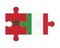 Puzzle of flags of Morocco and Italy, vector