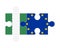 Puzzle of flags of Nigeria and European Union, vector