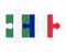 Puzzle of flags of Nigeria and France , vector