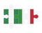 Puzzle of flags of Nigeria and Italy, vector