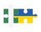 Puzzle of flags of Nigeria and Ukraine, vector