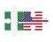 Puzzle of flags of Nigeria and US, vector