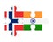 Puzzle of flags of Norway and India, vector