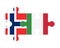 Puzzle of flags of Norway and Italy, vector