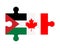 Puzzle of flags of Palestine and Canada, vector