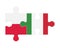 Puzzle of flags of Poland and Italy, vector