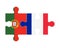 Puzzle of flags of Portugal and France , vector