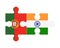 Puzzle of flags of Portugal and India, vector