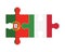 Puzzle of flags of Portugal and Italy, vector