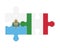 Puzzle of flags of San Marino and Italy, vector