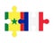 Puzzle of flags of Senegal and France , vector