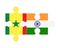 Puzzle of flags of Senegal and India, vector
