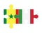 Puzzle of flags of Senegal and Italy, vector