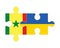 Puzzle of flags of Senegal and Ukraine, vector