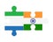 Puzzle of flags of Sierra Leone and India, vector