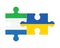 Puzzle of flags of Sierra Leone and Ukraine, vector