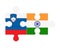 Puzzle of flags of Slovenia and India, vector