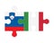 Puzzle of flags of Slovenia and Italy, vector