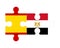 Puzzle of flags of Spain and Egypt, vector