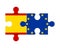 Puzzle of flags of Spain and European Union, vector