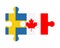 Puzzle of flags of Sweden and Canada, vector