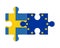 Puzzle of flags of Sweden and European Union, vector