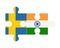 Puzzle of flags of Sweden and India, vector