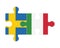 Puzzle of flags of Sweden and Italy, vector
