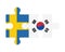 Puzzle of flags of Sweden and South Korea, vector