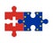 Puzzle of flags of Switzerland and European Union, vector