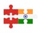 Puzzle of flags of Switzerland and India, vector