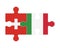 Puzzle of flags of Switzerland and Italy, vector