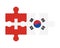Puzzle of flags of Switzerland and South Korea, vector