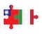 Puzzle of flags of Taiwan and Italy, vector