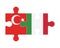Puzzle of flags of Turkey and Italy, vector