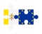 Puzzle of flags of Vatican and European Union, vector