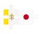 Puzzle of flags of Vatican and Japan, vector