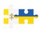 Puzzle of flags of Vatican and Ukraine, vector